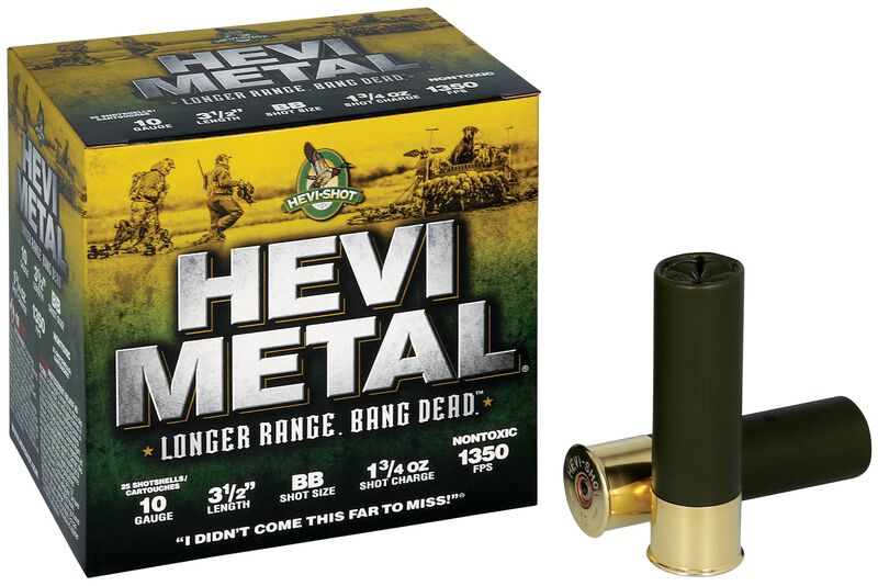 HEVI-Metal Longer Range, 10 Gauge, BB Shot, 3-1/2 in, 1 3/4 oz, 1350 fps