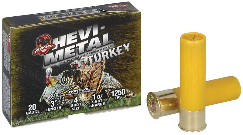 HEVI-Metal Turkey, 20 Gauge, 4 and 5 Shot, 3 in, 1 oz, 1250 fps