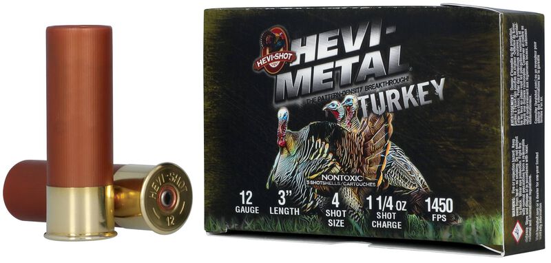 HEVI-Metal Turkey, 12 Gauge, 4 and 5 Shot, 3 in, 1 1/4 oz, 1450 fps