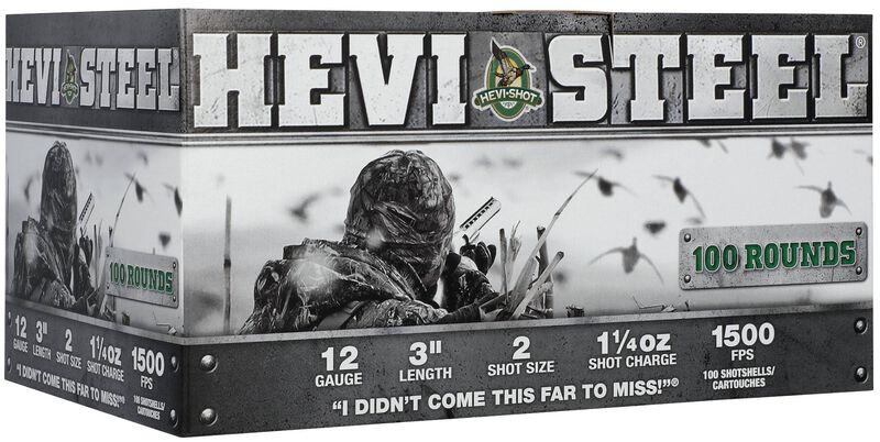 HEVI-Steel, 12 Gauge, 2 Shot, 3 in, 1 1/4 oz, 1500 fps