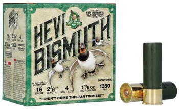 HEVI-Bismuth, 16 Gauge, 4 Shot, 2-3/4 in, 1 1/8 oz, 1350 fps