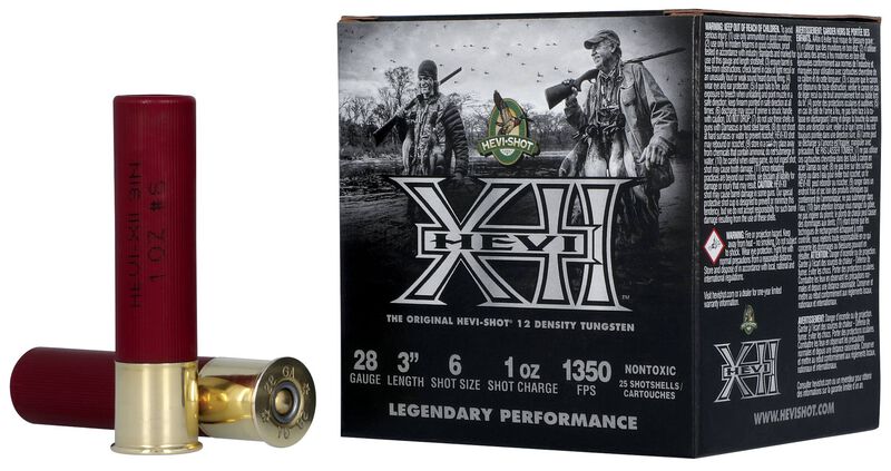 HEVI-XII, 28 Gauge, 6 Shot, 3 in, 1 oz, 1350 fps