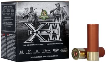 HEVI-XII, 12 Gauge, 4 Shot, 3 in, 1 1/8 oz, 1500 fps