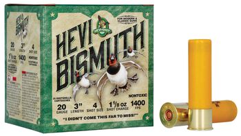 HEVI-Bismuth, 20 Gauge, 4 Shot, 3 in, 1 1/8 oz, 1400 fps