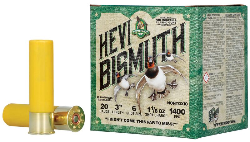 HEVI-Bismuth, 20 Gauge, 6 Shot, 3 in, 1 1/8 oz, 1400 fps
