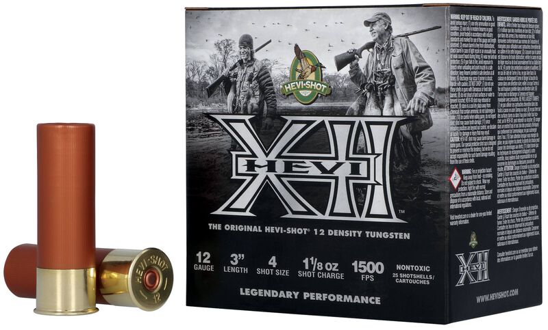 HEVI-XII, 12 Gauge, 4 Shot, 3 in, 1 1/8 oz, 1500 fps