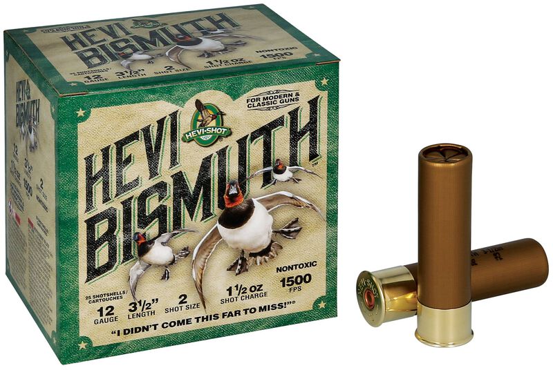 HEVI-Bismuth, 12 Gauge, 2 Shot, 3-1/2 in, 1 1/2 oz, 1500 fps