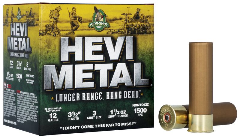 HEVI-Metal Longer Range, 12 Gauge, 3 Shot, 3-1/2 in, 1 1/2 oz, 1500 fps