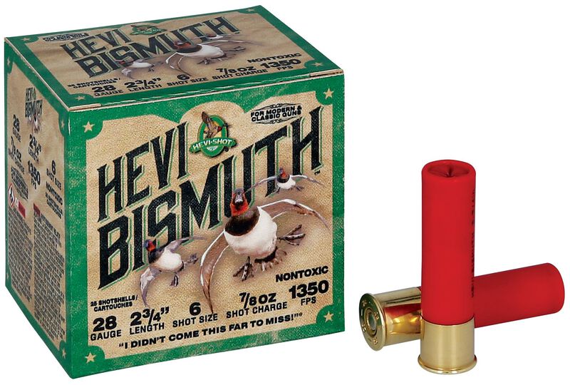 HEVI-Bismuth, 28 Gauge, 6 Shot, 2-3/4 in, 3/4 oz, 1350 fps