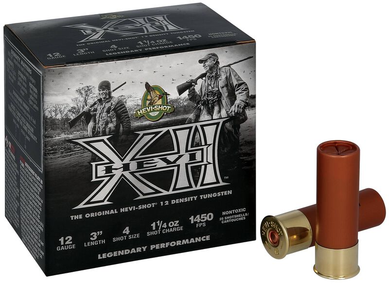 HEVI-XII, 12 Gauge, 4 Shot, 3 in, 1 1/4 oz, 1450 fps