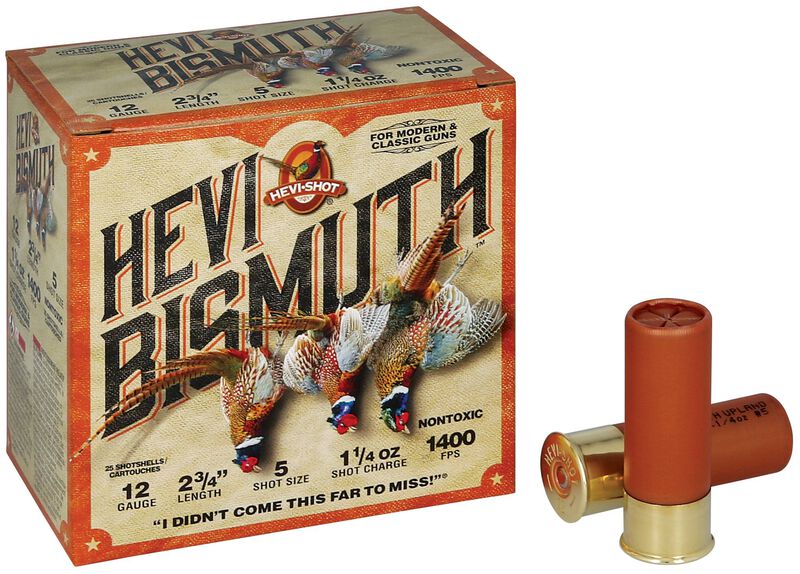HEVI-Bismuth Upland, 12 Gauge, 5 Shot, 2-3/4 in, 1 1/4 oz, 1400 fps
