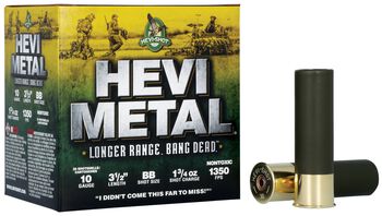 HEVI-Metal Longer Range, 10 Gauge, BB Shot, 3-1/2 in, 1 3/4 oz, 1350 fps