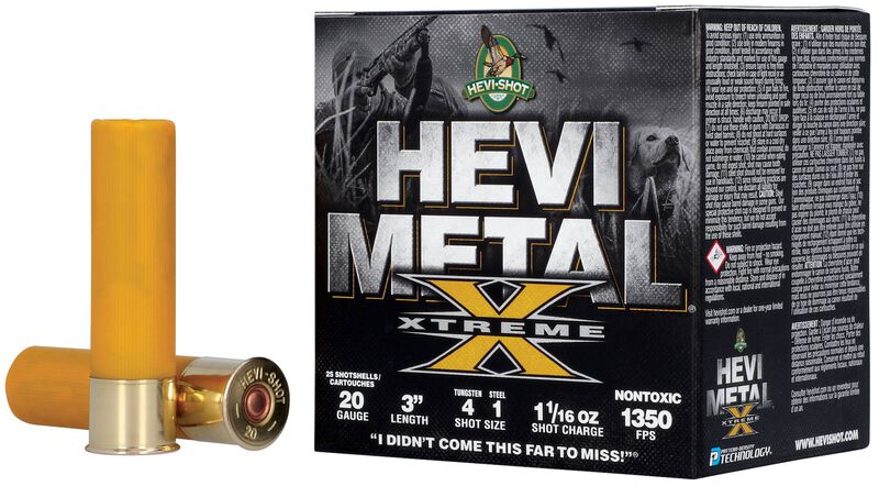 HEVI-Metal Xtreme, 20 Gauge, 1 and 4 Shot, 3 in, 1 1/16 oz, 1350 fps