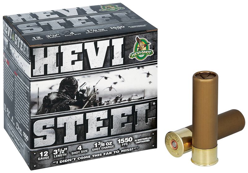HEVI-Steel, 12 Gauge, 4 Shot, 3-1/2 in, 1 3/8 oz, 1550 fps