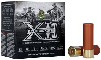 HEVI-XII, 12 Gauge, 6 Shot, 3 in, 1 1/8 oz, 1500 fps