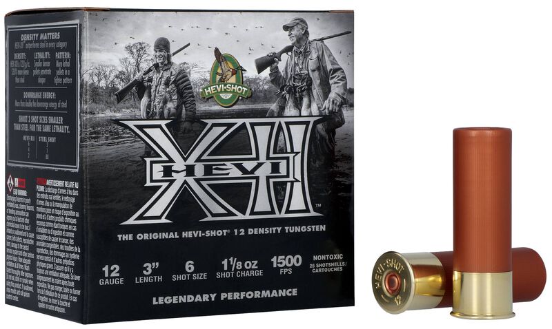 HEVI-XII, 12 Gauge, 6 Shot, 3 in, 1 1/8 oz, 1500 fps