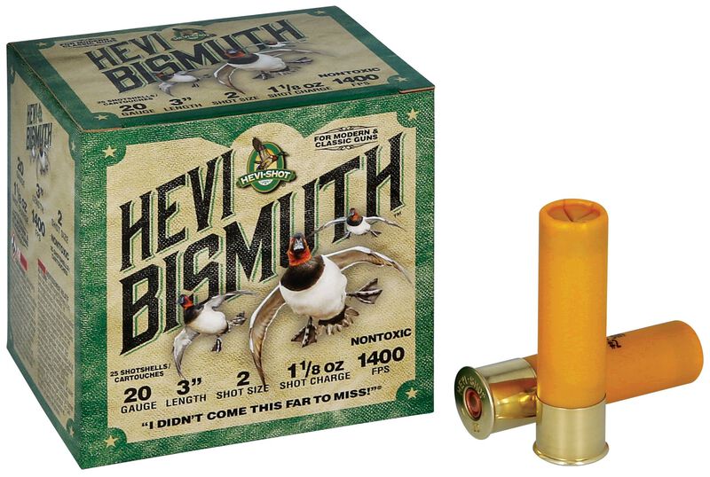 HEVI-Bismuth, 20 Gauge, 2 Shot, 3 in, 1 1/8 oz, 1400 fps
