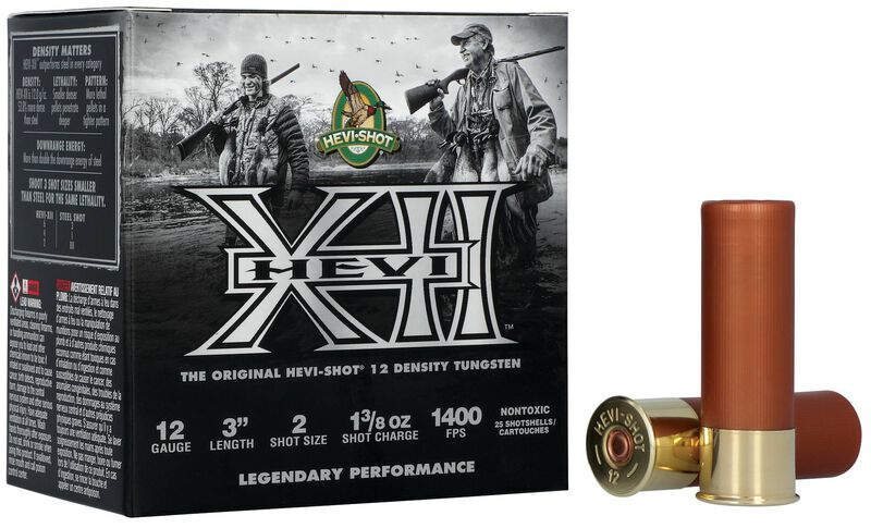 HEVI-XII, 12 Gauge, 2 Shot, 3 in, 1 3/8 oz, 1400 fps
