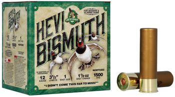 HEVI-Bismuth, 12 Gauge, 1 Shot, 3-1/2 in, 1 1/2 oz, 1500 fps