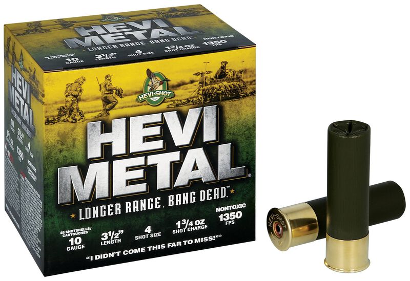 HEVI-Metal Longer Range, 10 Gauge, 4 Shot, 3-1/2 in, 1 3/4 oz, 1350 fps