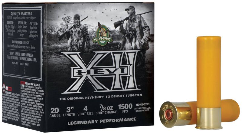 HEVI-XII, 20 Gauge, 4 Shot, 3 in, 7/8 oz, 1500 fps