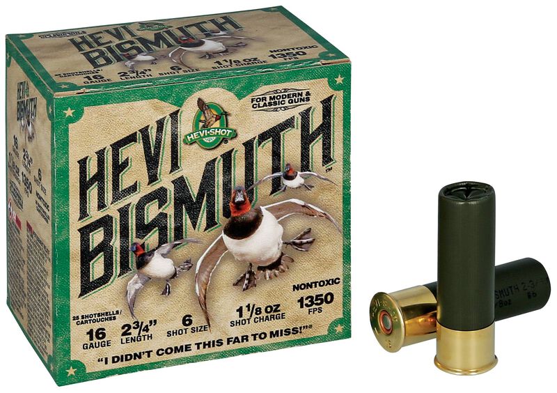 HEVI-Bismuth, 16 Gauge, 6 Shot, 2-3/4 in, 1 1/8 oz, 1350 fps