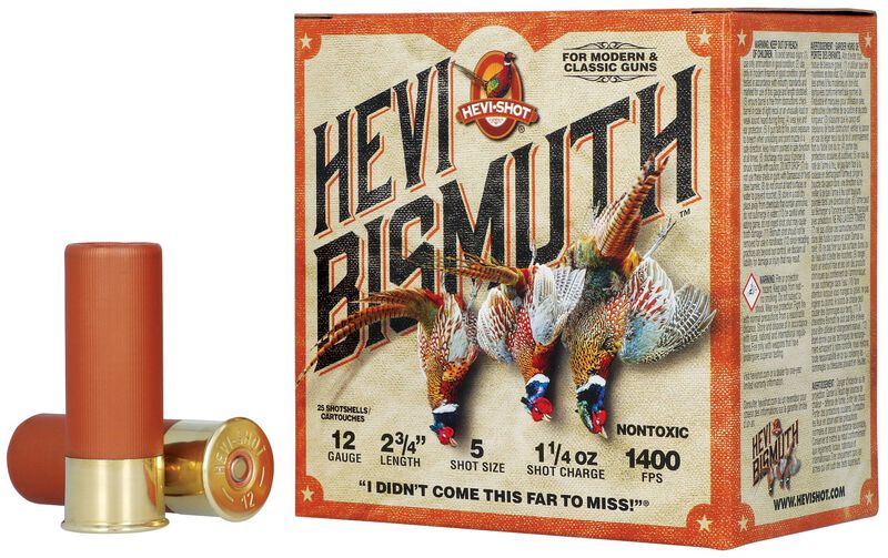 HEVI-Bismuth Upland, 12 Gauge, 5 Shot, 2-3/4 in, 1 1/4 oz, 1400 fps