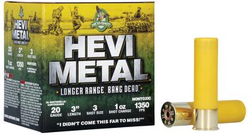 HEVI-Metal Longer Range, 20 Gauge, 3 Shot, 3 in, 1 oz, 1350 fps