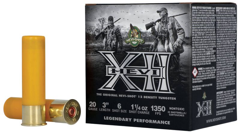 HEVI-XII, 20 Gauge, 6 Shot, 3 in, 1 1/4 oz, 1350 fps
