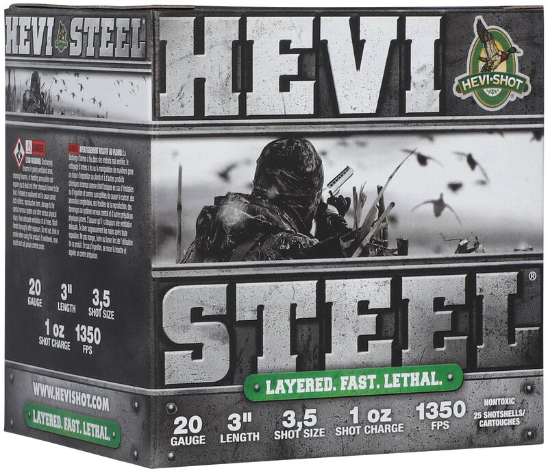 HEVI-Steel, 20 Gauge, 3 and 5 Shot, 3 in, 1 oz, 1350 fps