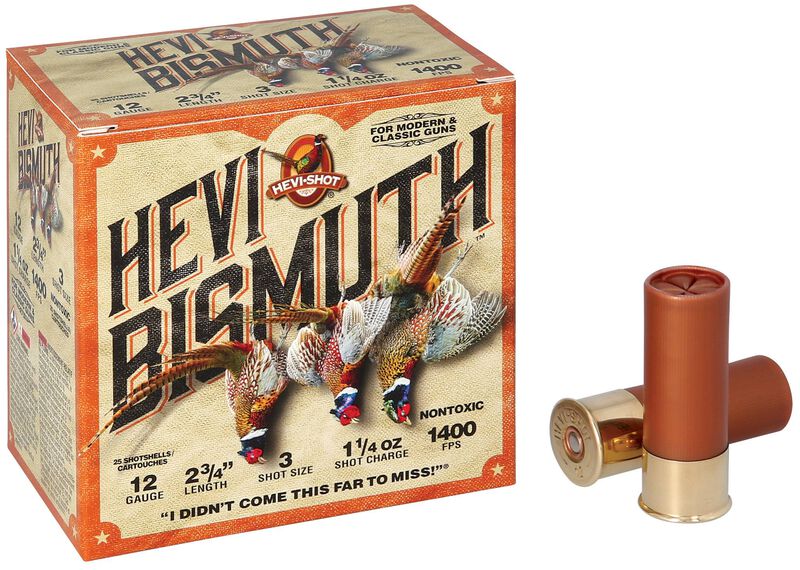 HEVI-Bismuth Upland, 12 Gauge, 3 Shot, 2-3/4 in, 1 1/4 oz, 1400 fps