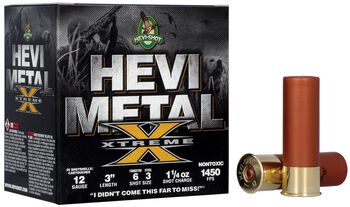 HEVI-Metal Xtreme, 12 Gauge, 3 and 6 Shot, 3 in, 1 1/4 oz, 1450 fps