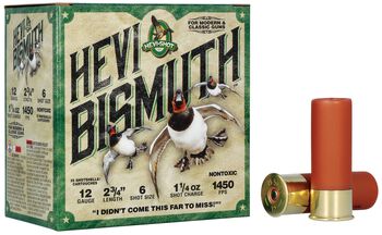 HEVI-Bismuth, 12 Gauge, 6 Shot, 2-3/4 in, 1 1/4 oz, 1450 fps