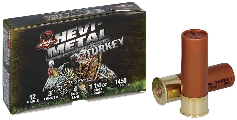 HEVI-Metal Turkey, 12 Gauge, 4 and 5 Shot, 3 in, 1 1/4 oz, 1450 fps