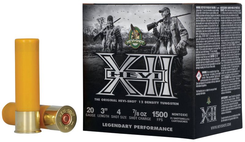 HEVI-XII, 20 Gauge, 4 Shot, 3 in, 7/8 oz, 1500 fps