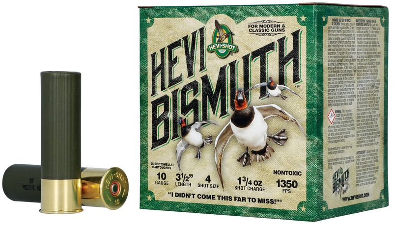 HEVI-Bismuth, 10 Gauge, 4 Shot, 3-1/2 in, 1 3/4 oz, 1350 fps