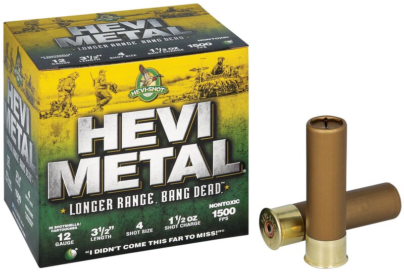 HEVI-Metal Longer Range, 12 Gauge, 4 Shot, 3-1/2 in, 1 1/2 oz, 1500 fps