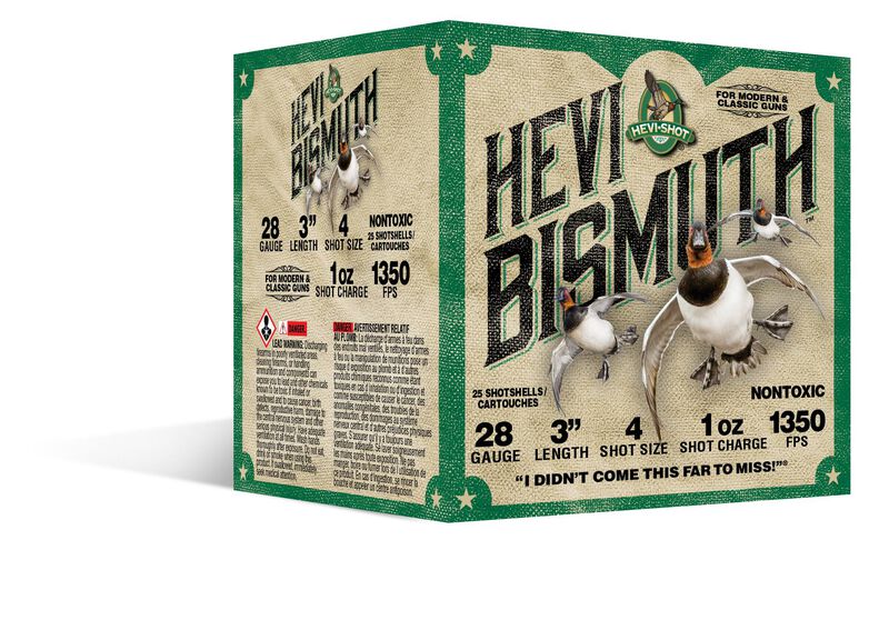 HEVI-Bismuth, 28 Gauge, 4 Shot, 3 in, 1 oz, 1350 fps