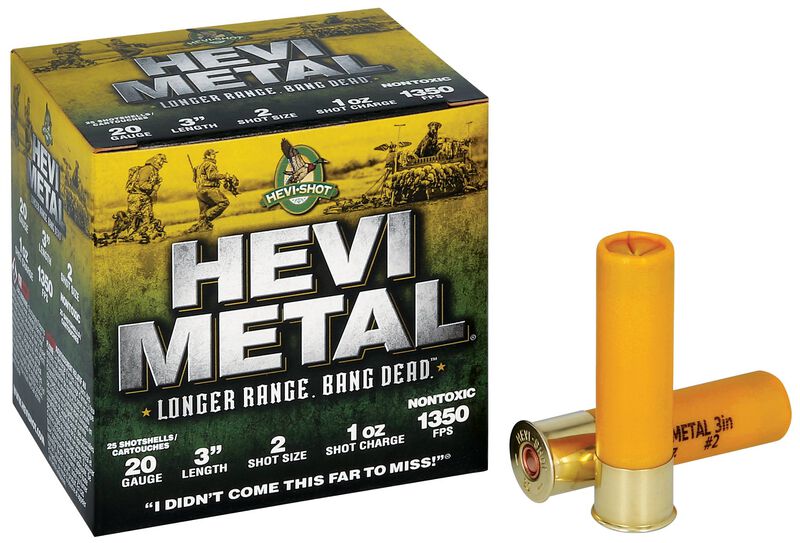 HEVI-Metal Longer Range, 20 Gauge, 2 Shot, 3 in, 1 oz, 1350 fps