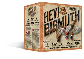 HEVI-Bismuth Upland, 16 Gauge, 3 Shot, 2-3/4 in, 1 1/8 oz, 1325 fps
