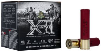 HEVI-XII, 28 Gauge, 4 Shot, 3 in, 1 oz, 1350 fps
