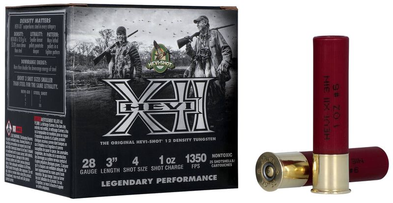 HEVI-XII, 28 Gauge, 4 Shot, 3 in, 1 oz, 1350 fps