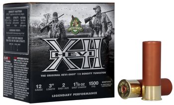 HEVI-XII, 12 Gauge, 2 Shot, 3 in, 1 1/8 oz, 1500 fps