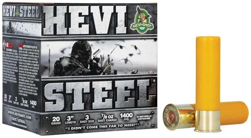 HEVI-Steel, 20 Gauge, 3 Shot, 3 in, 7/8 oz, 1400 fps