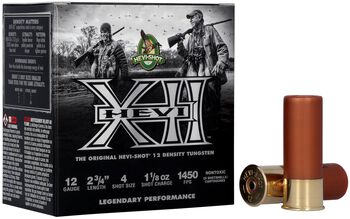 HEVI-XII, 12 Gauge, 4 Shot, 2-3/4 in, 1 1/8 oz, 1450 fps