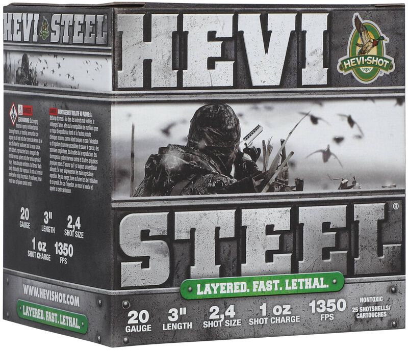 HEVI-Steel, 20 Gauge, 2 and 4 Shot, 3 in, 1 oz, 1350 fps