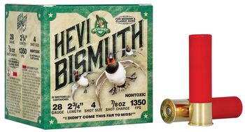 HEVI-Bismuth, 28 Gauge, 4 Shot, 2-3/4 in, 3/4 oz, 1350 fps