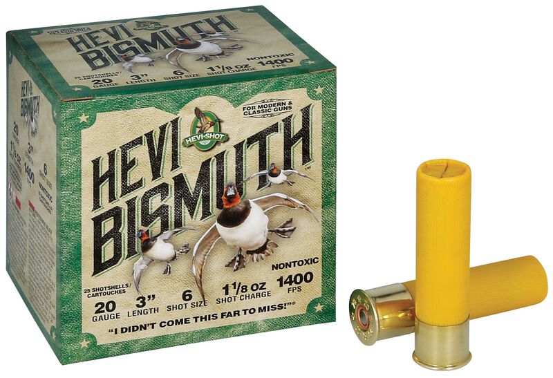 HEVI-Bismuth, 20 Gauge, 6 Shot, 3 in, 1 1/8 oz, 1400 fps