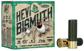 HEVI-Bismuth, 16 Gauge, 6 Shot, 2-3/4 in, 1 1/8 oz, 1350 fps