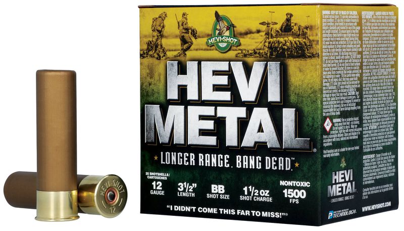HEVI-Metal Longer Range, 12 Gauge, BB Shot, 3-1/2 in, 1 1/2 oz, 1500 fps